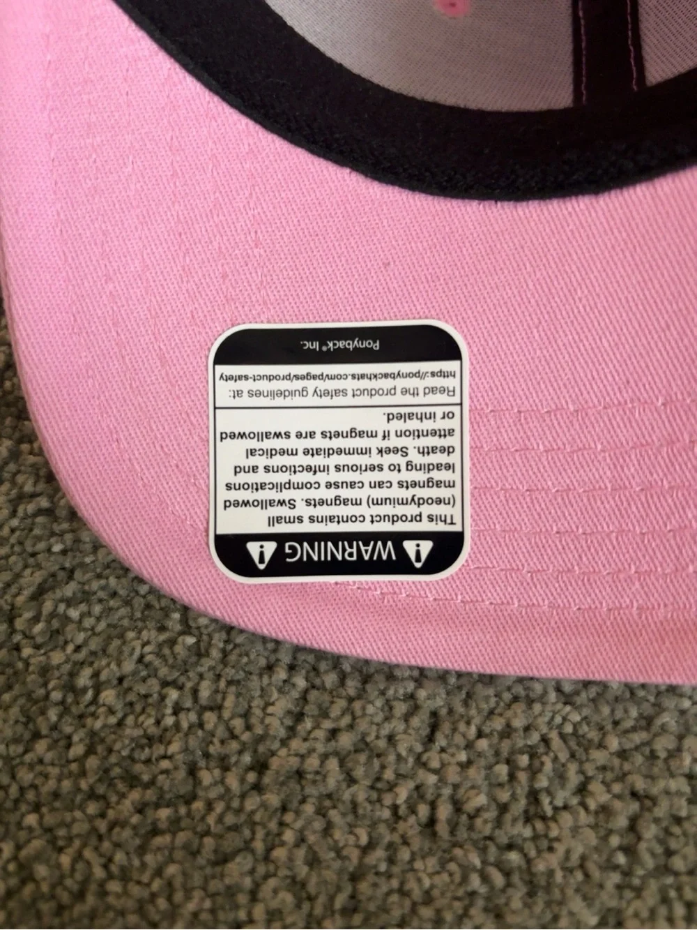 Ponyback Pink Performance Baseball Cap Hat One Size Adjustable NWT